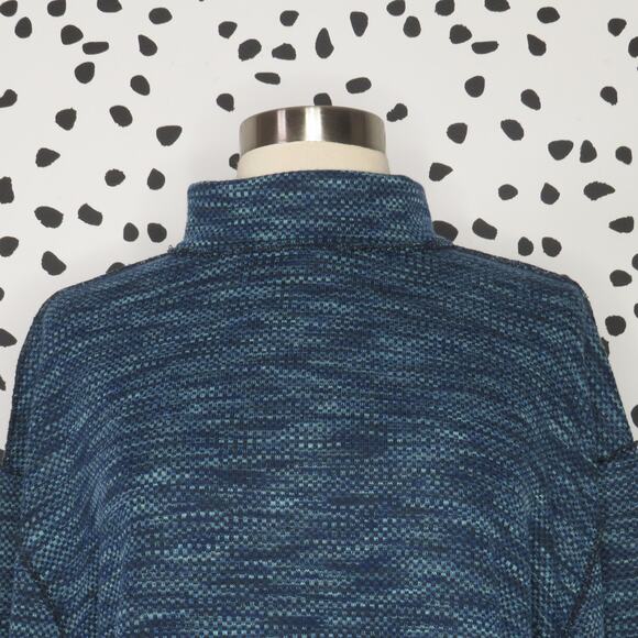 Free People Heathered Blue Sunny Days Turtleneck Sweater - Picture 4 of 12